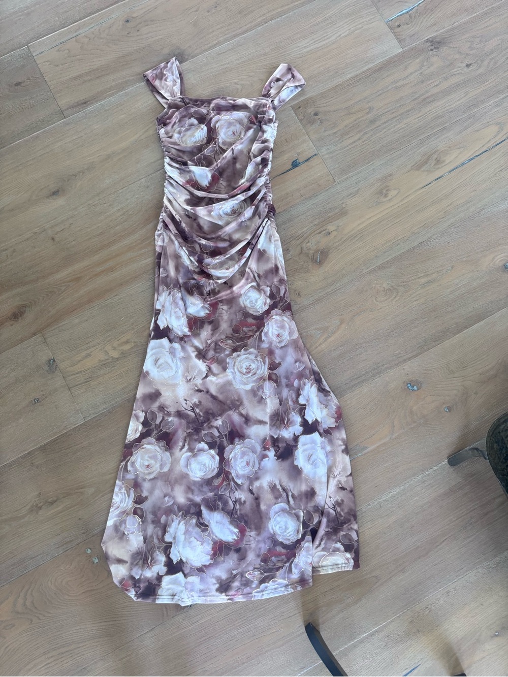 NWT-Baltic Born Amelia Tank Maxi Elegant Mauve Floral Sleek Evening Dress - Picture 2 of 11